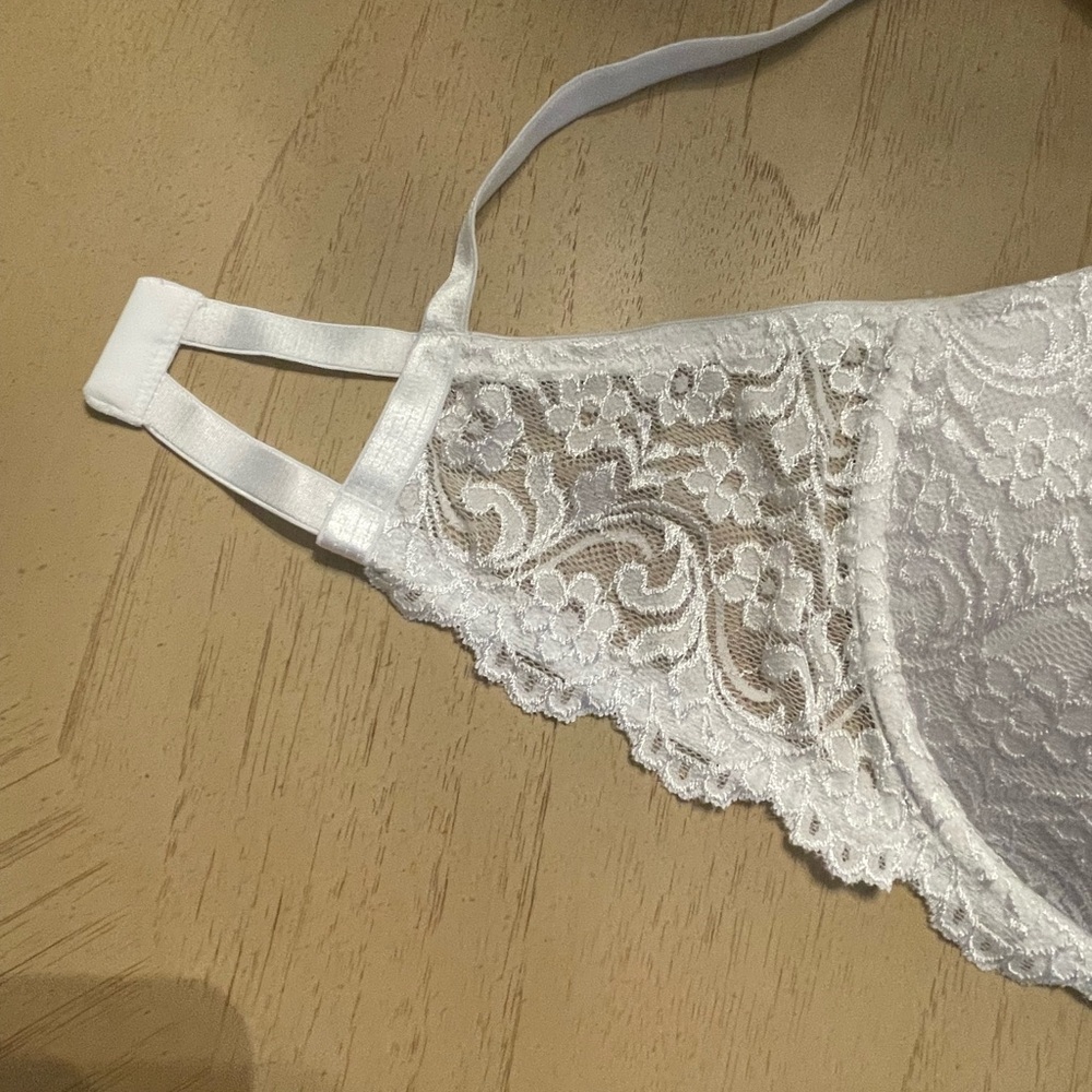 Smart & Sexy White Lace Lightly Padded Underwire Bra 38DD Estilo Style 85046 - Picture 5 of 8